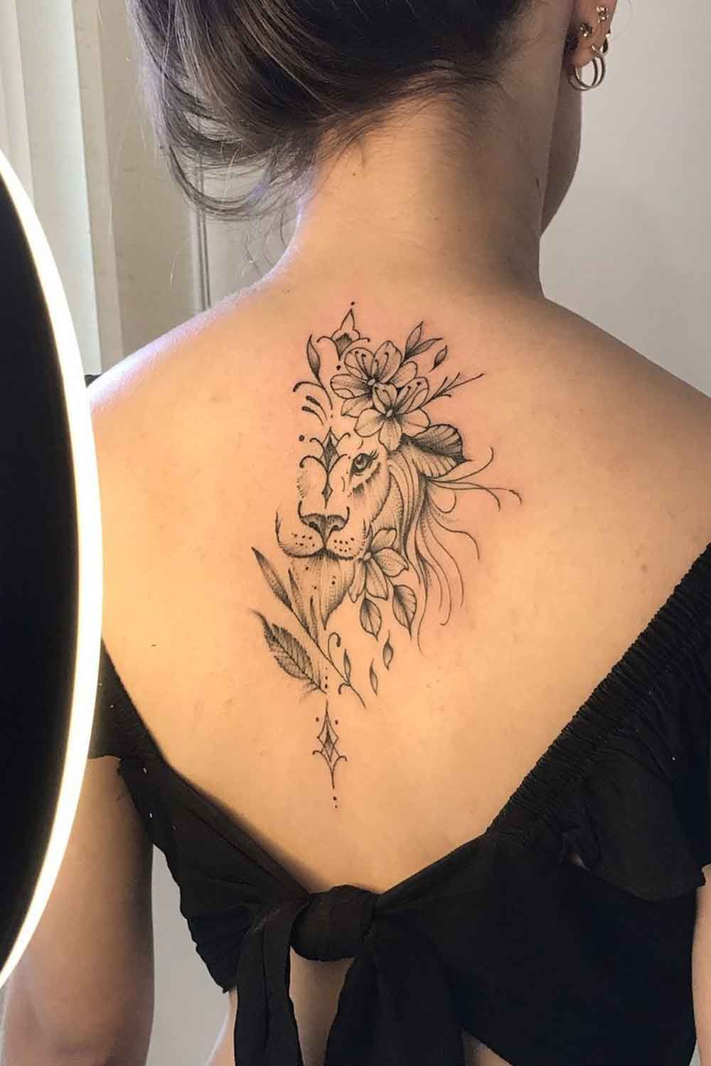 tatuagens nas costas feminina leao | Discover